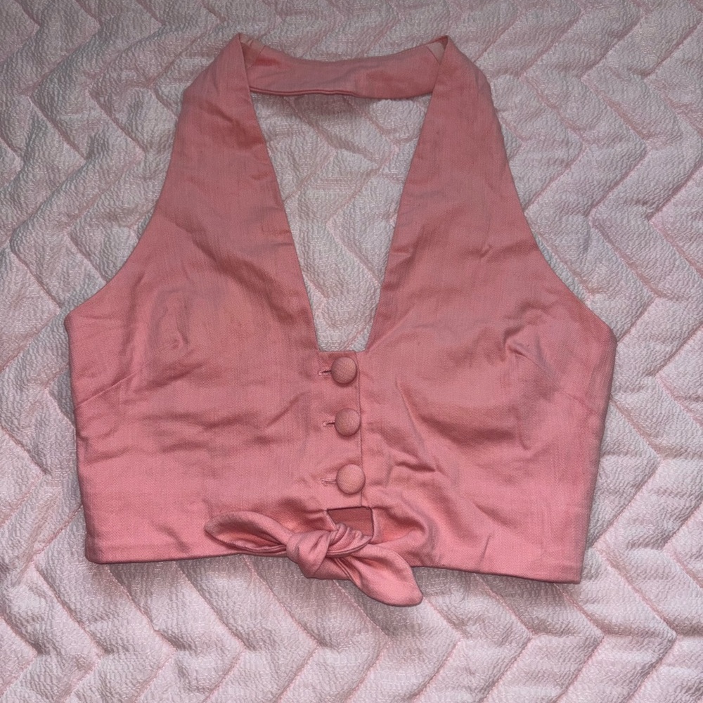 Lovers + Friends Pink Halter Top